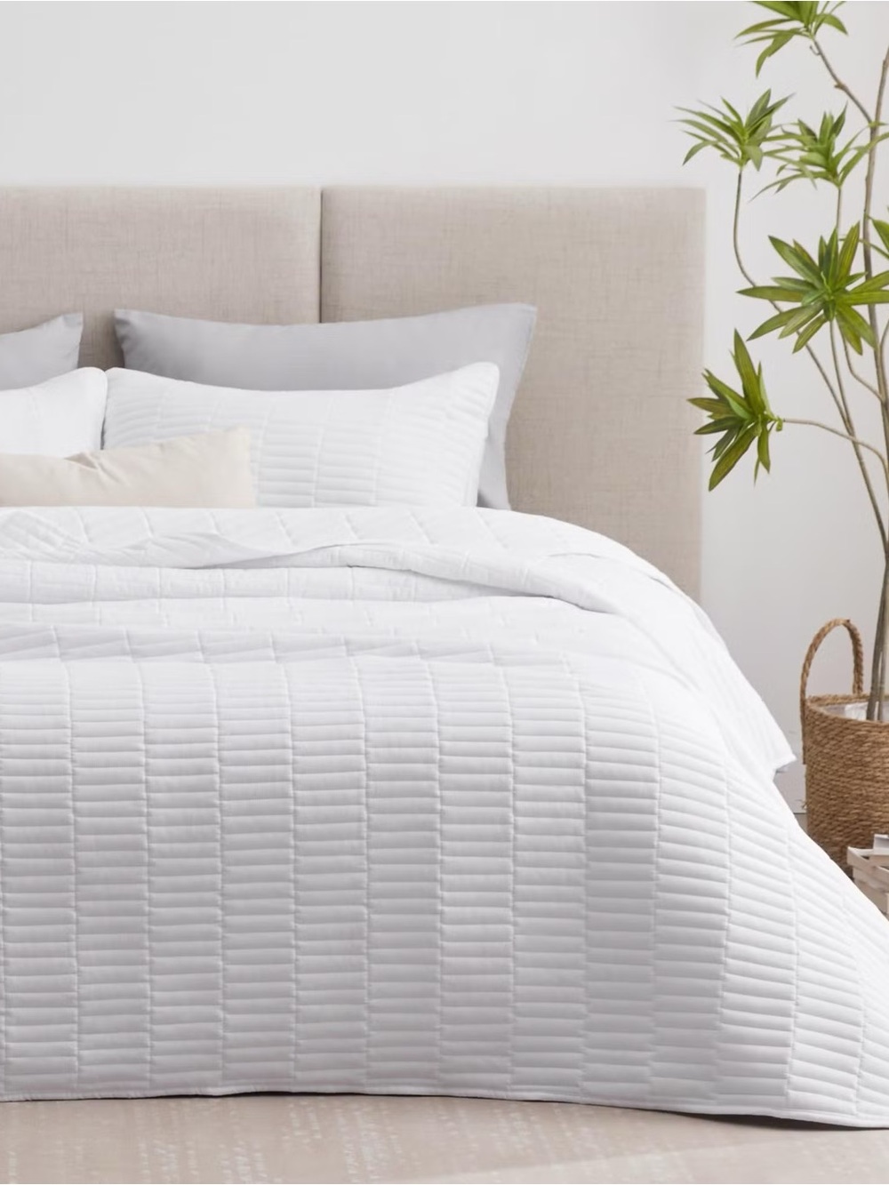 Classic White Quilted Comforter Set - Soft White Bedding
